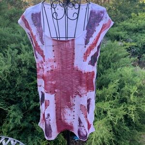 Rock & Republic Red and White Graphic Muscle Tee